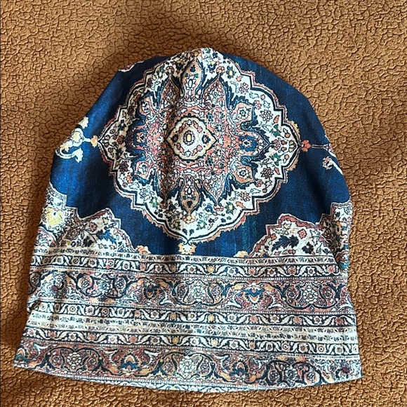 Bohemian Blue Patterned Beanie - Picture 2 of 8